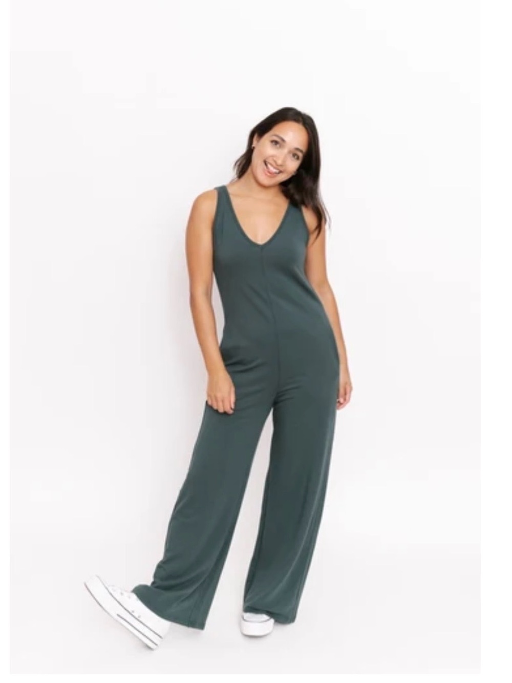 Smash + Tess Tuesday Wide Leg Romper with removable belt - spruce